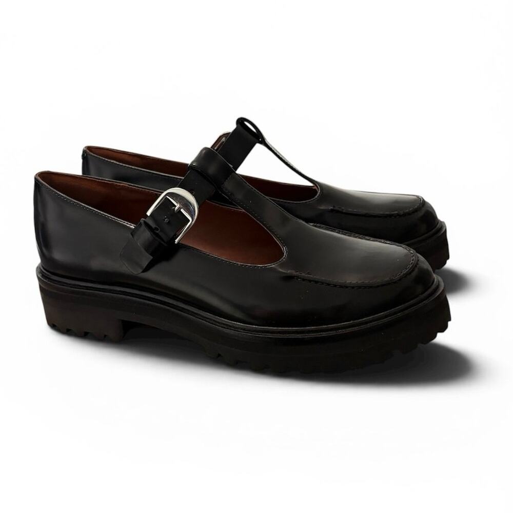 Reformation Abalonia Chunky Maryjane Woman’s Size 8 Black Leather Dark Academia